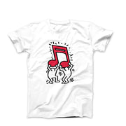 Men Holding Music Street Art T-shirt - Street, Pop & Media Art - Harvey Ltd