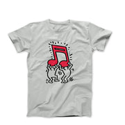 Men Holding Music Street Art T-shirt - Street, Pop & Media Art - Harvey Ltd