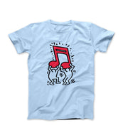 Men Holding Music Street Art T-shirt - Street, Pop & Media Art - Harvey Ltd