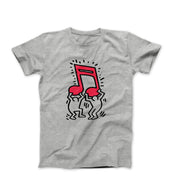 Men Holding Music Street Art T-shirt - Street, Pop & Media Art - Harvey Ltd