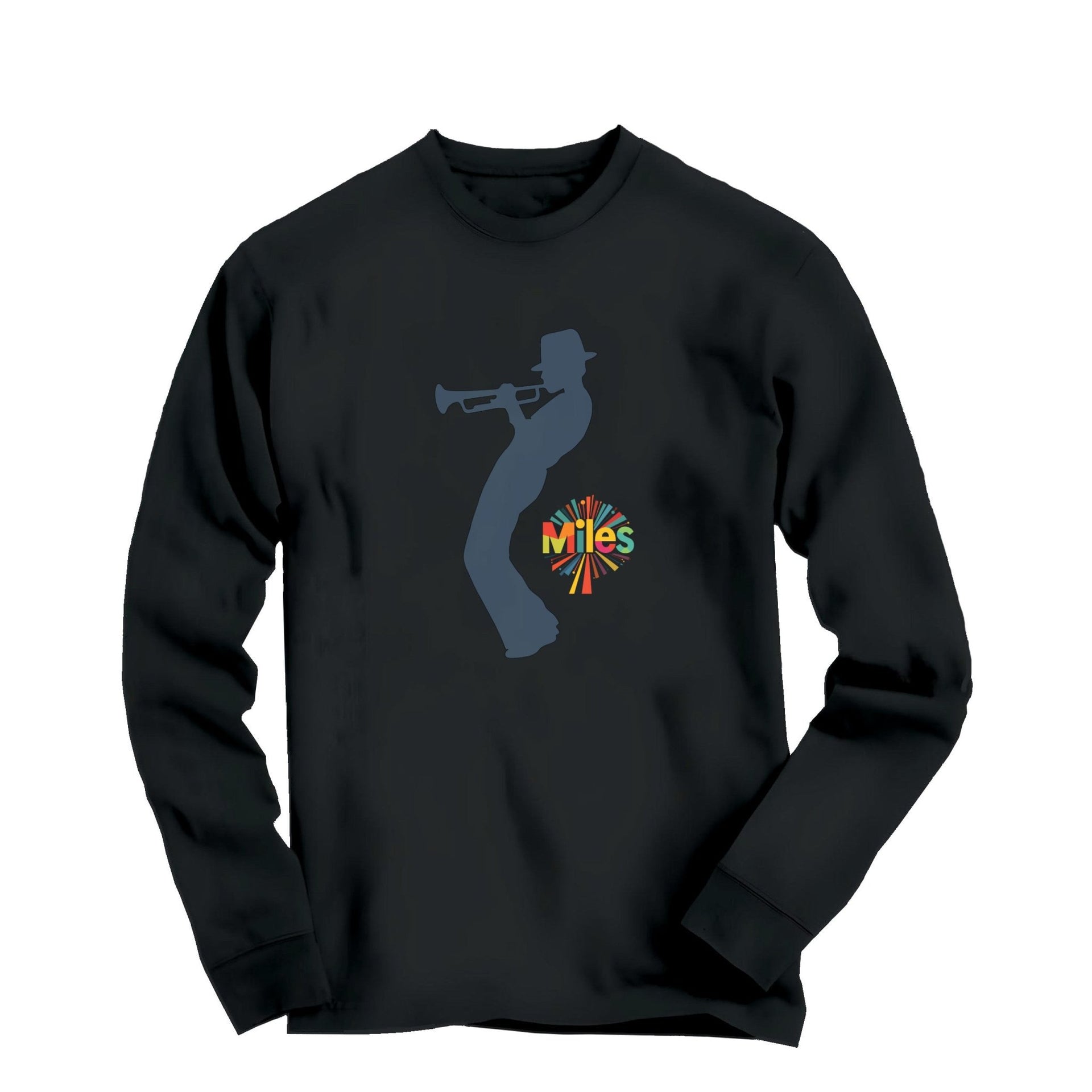 Miles Davis With His Trumpet Long Sleeve Tee - Comics, Movies & Music - Harvey Ltd