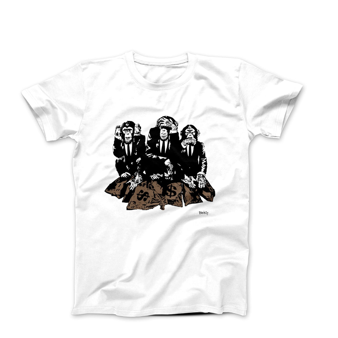 Banksy Three Wise Monkeys Street Art T-shirt - Street, Pop & Media Art - Harvey Ltd