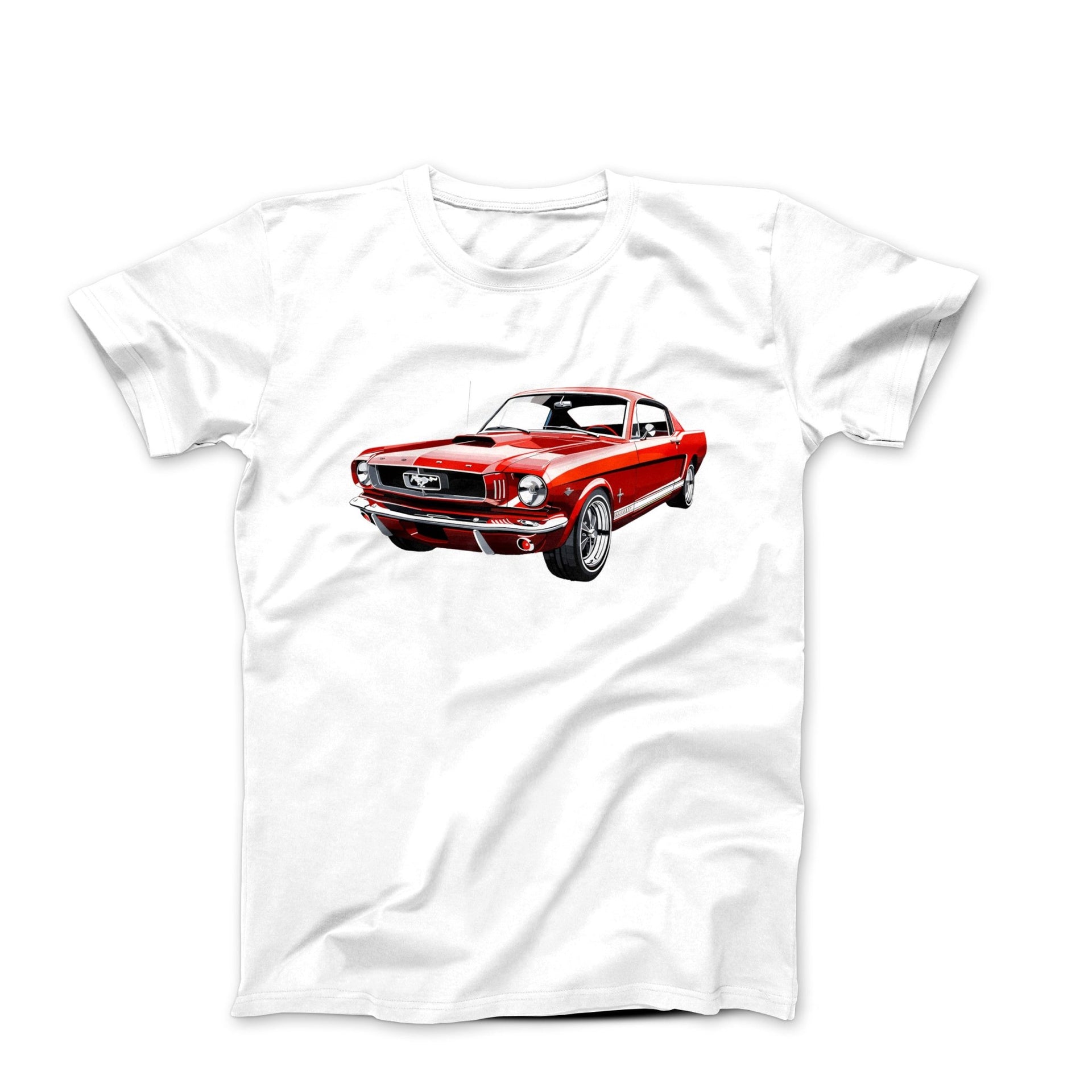 1965 Red Ford Mustang T-shirt - Cars, Trucks & Cycles - Harvey Ltd