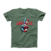 Peace Love America Illustration T-shirt - Movies, TV & Others - Harvey Ltd