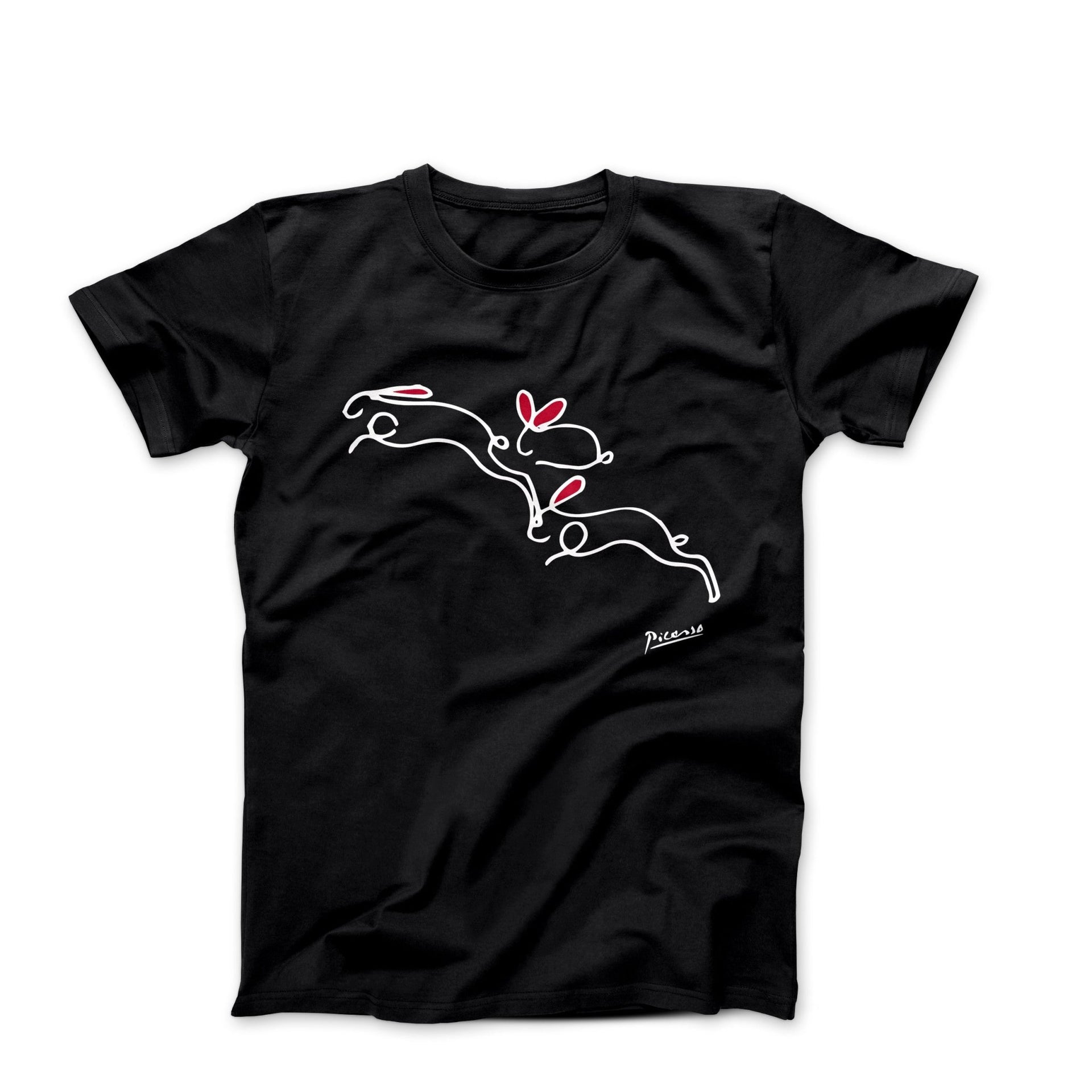 Picasso The Rabbits Line Drawing T-shirt - Greatest Artists - Harvey Ltd