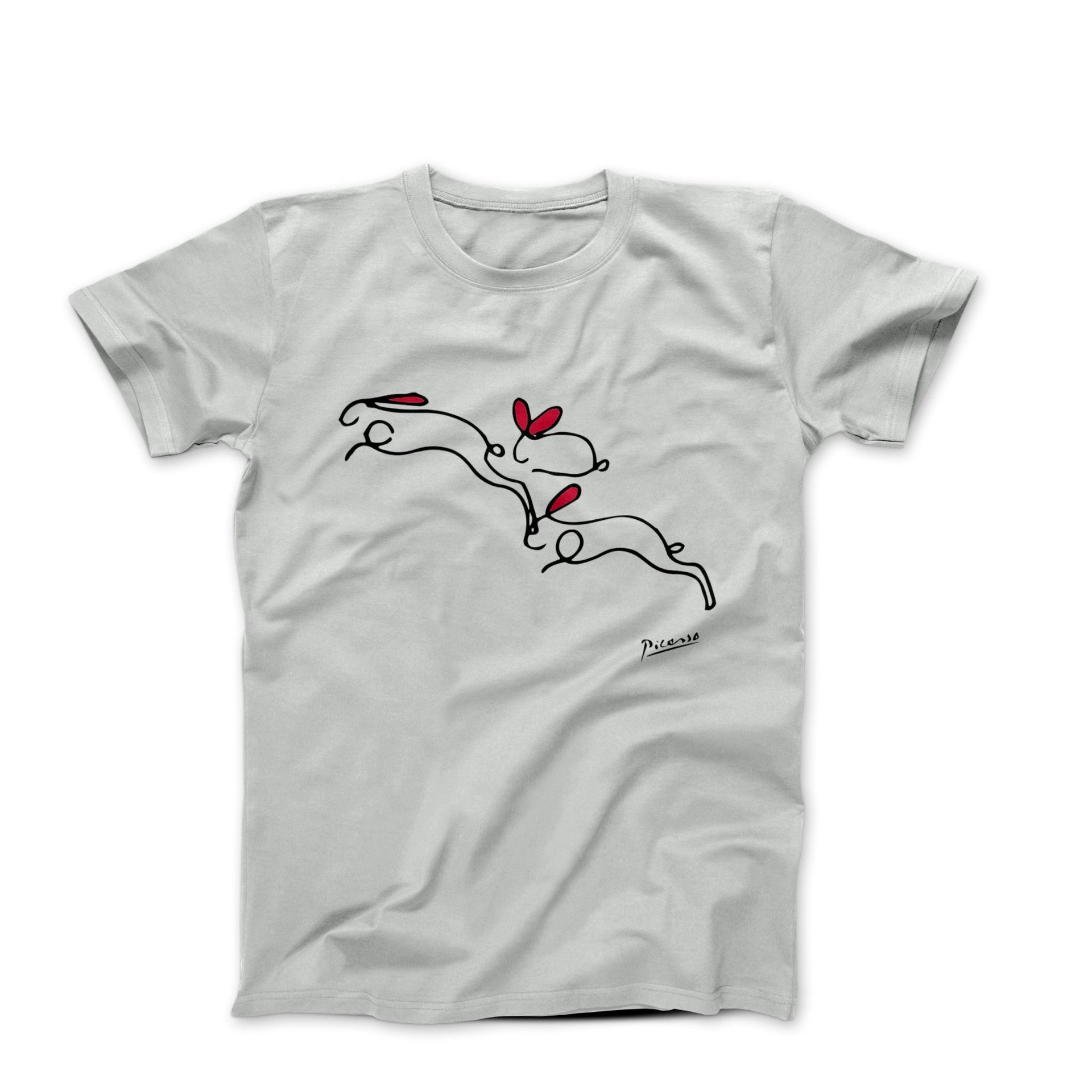 Picasso The Rabbits Line Drawing T-shirt - Greatest Artists - Harvey Ltd
