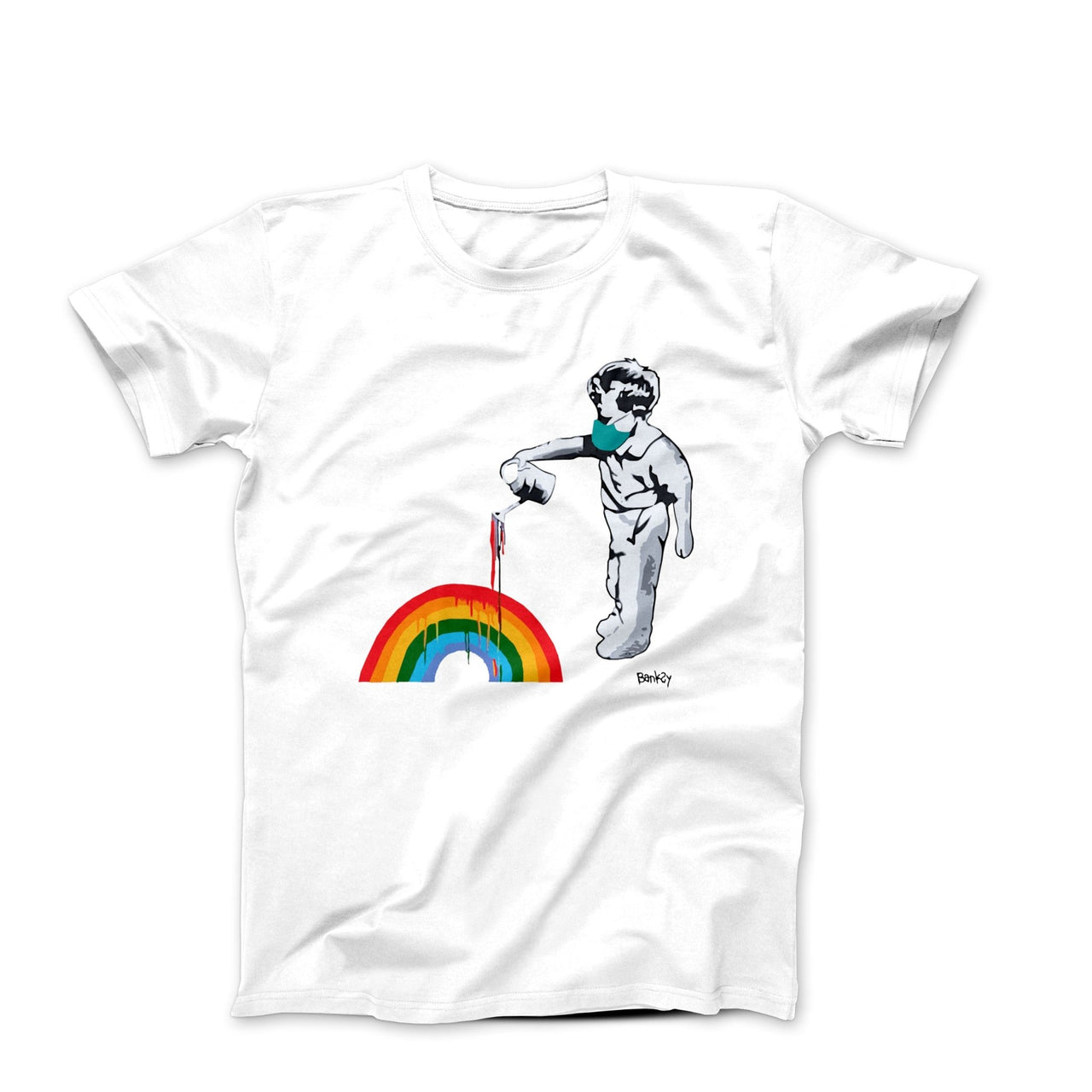 Banksy Rainbow Boy Street Art T-shirt - Street, Pop & Media Art - Harvey Ltd