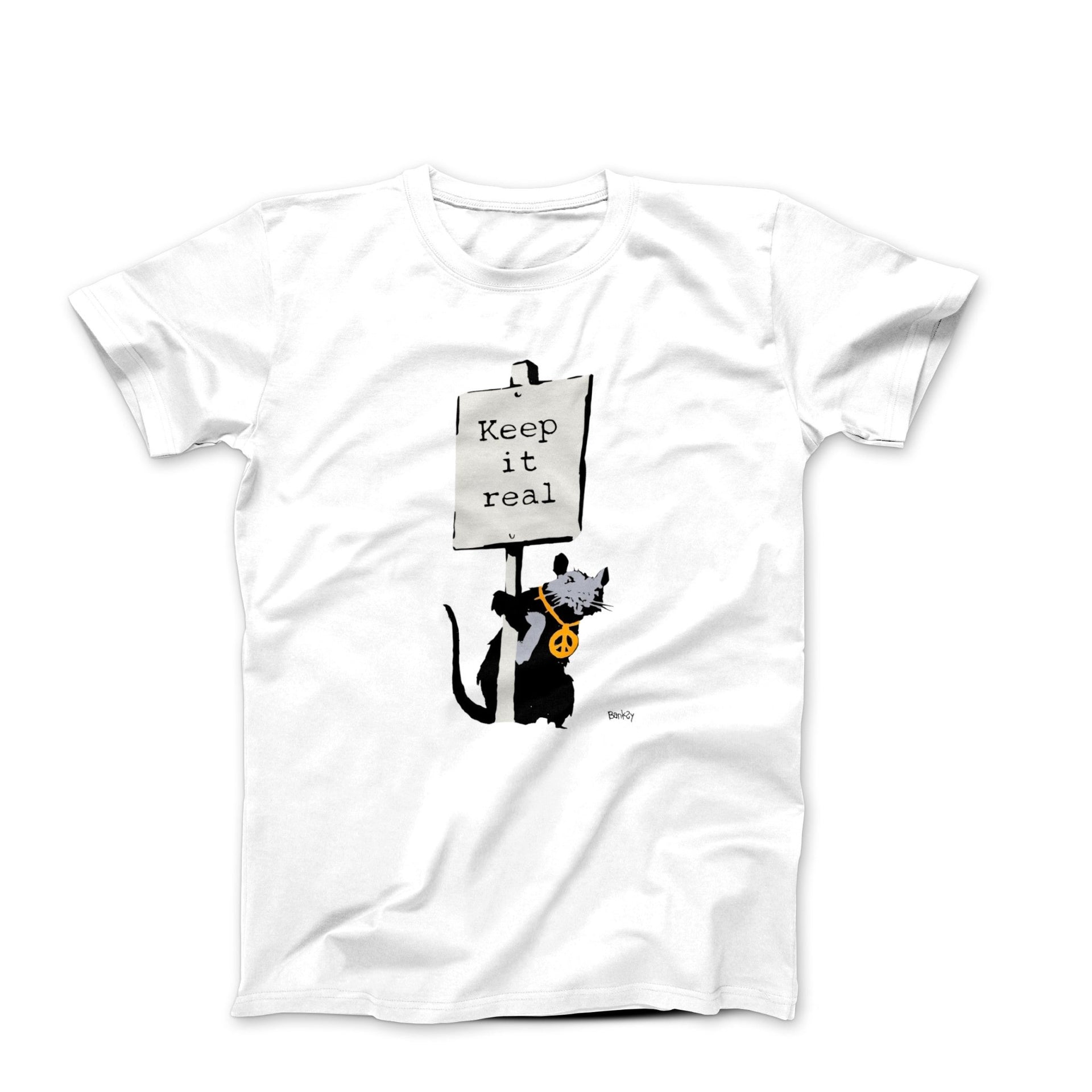 Banksy Keep It Real Rat Street Art T-shirt - Street, Pop & Media Art - Harvey Ltd