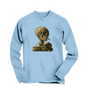 Van Gogh Skeleton Skull with Cigarette Long Sleeve Tee - Greatest Artists - Harvey Ltd