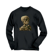 Van Gogh Skeleton Skull with Cigarette Long Sleeve Tee - Greatest Artists - Harvey Ltd