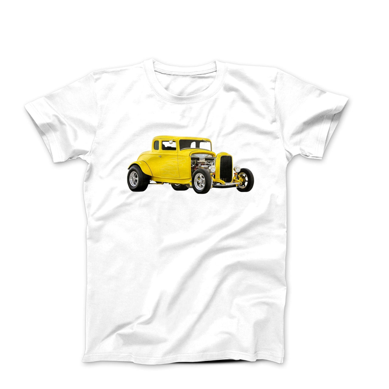 1932 Yellow Ford Hi-Boy Hot Rod T-shirt - Clothing - Harvey Ltd