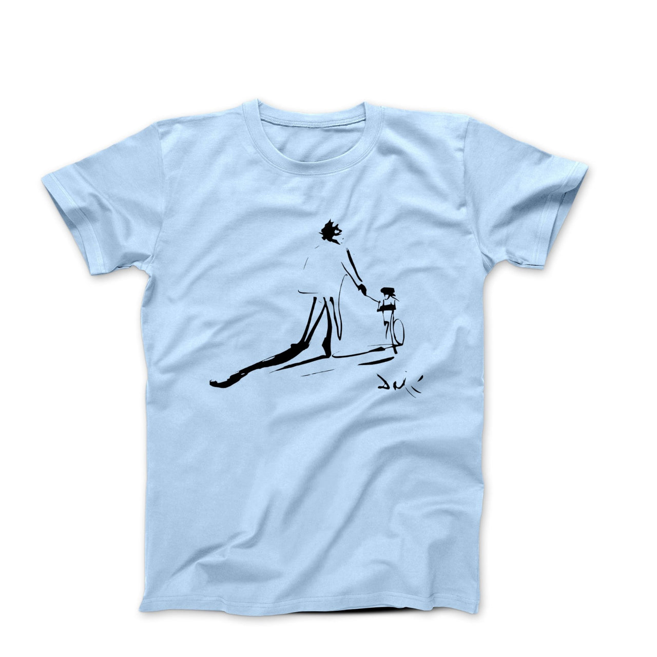 Salvador Dali Childhood With Father Riding a Bike (1971) Sketch T-Shirt - Clothing - Harvey Ltd