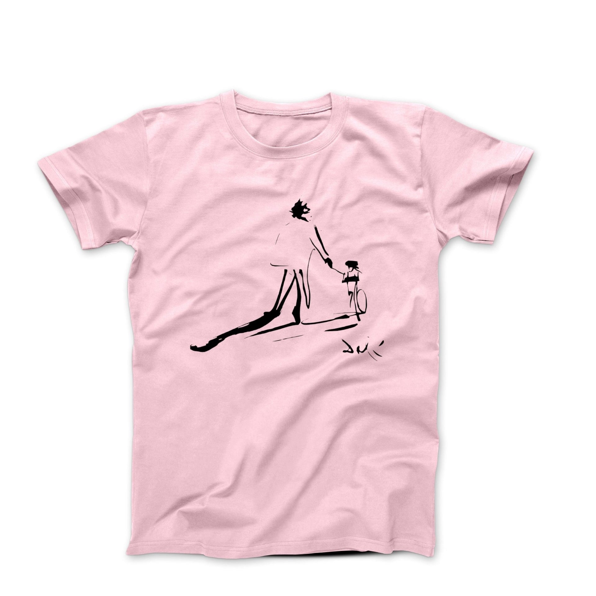 Salvador Dali Childhood With Father Riding a Bike (1971) Sketch T-Shirt - Clothing - Harvey Ltd