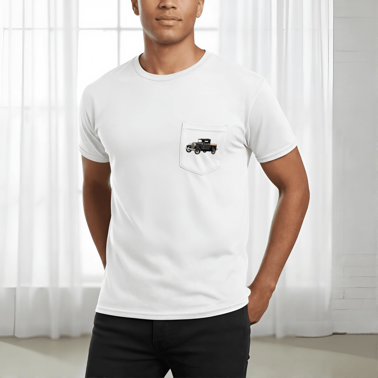 1928 Ford Model A Pickup Pocket T-shirt - Cars, Trucks & Cycles - Harvey Ltd