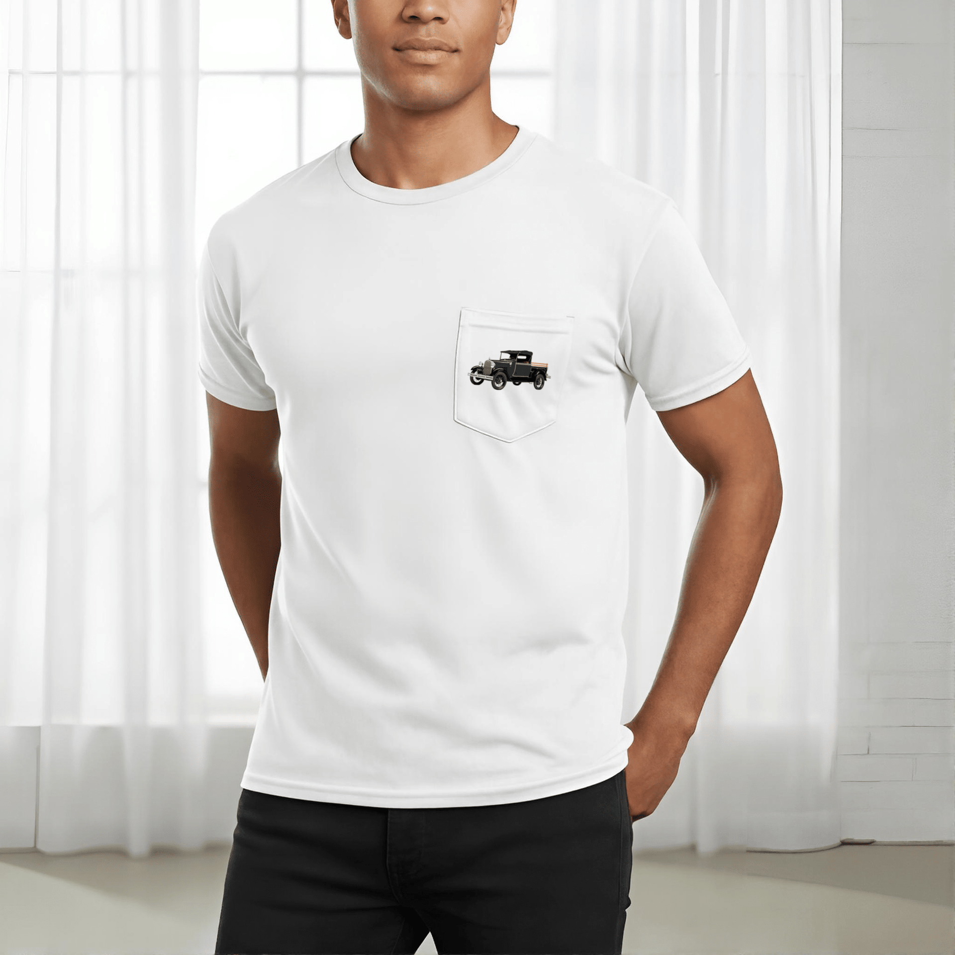 1928 Ford Model A Pickup Pocket T-shirt - Cars, Trucks & Cycles - Harvey Ltd
