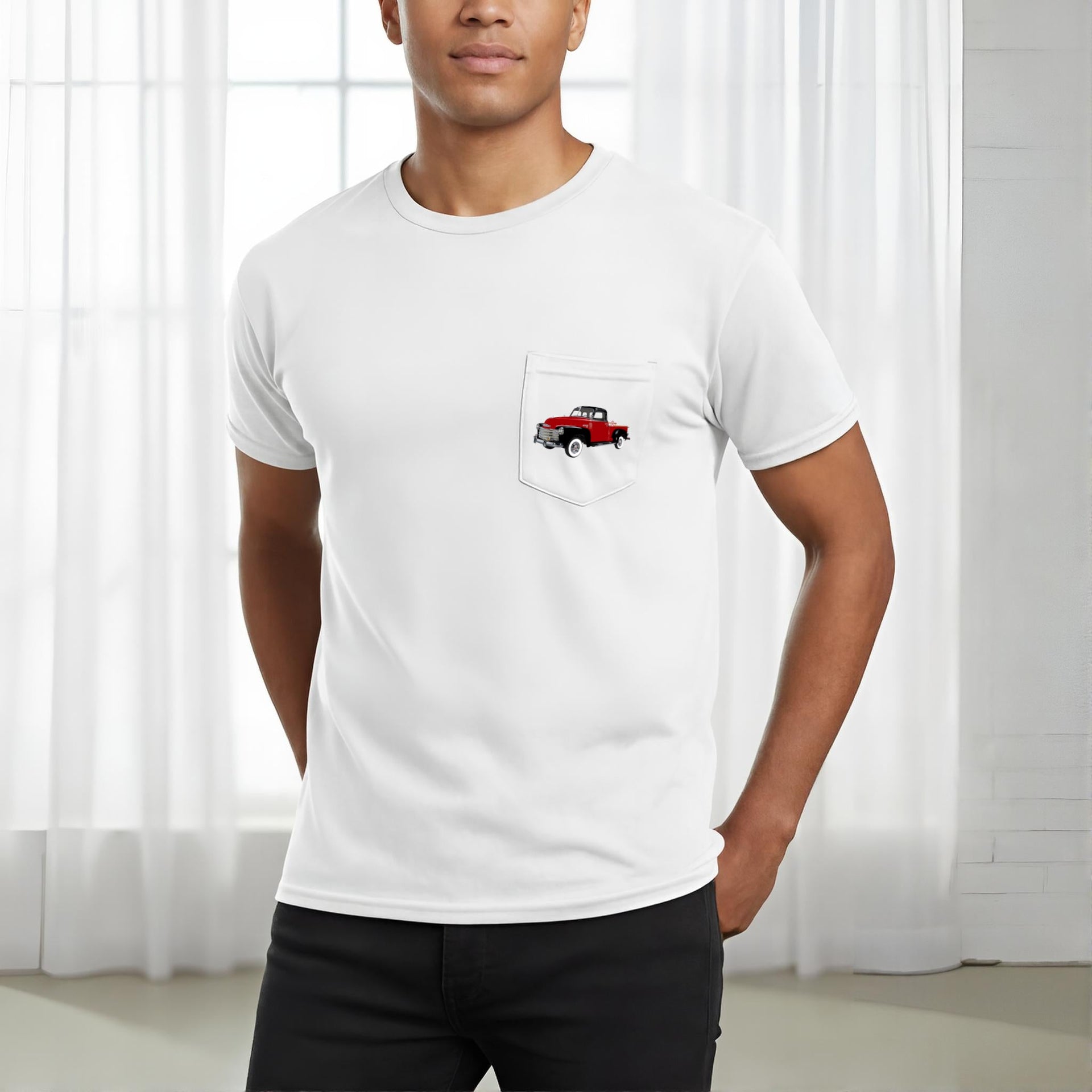 1949 Chevy 3100 Pickup Truck Pocket T-shirt - Cars, Trucks & Cycles - Harvey Ltd