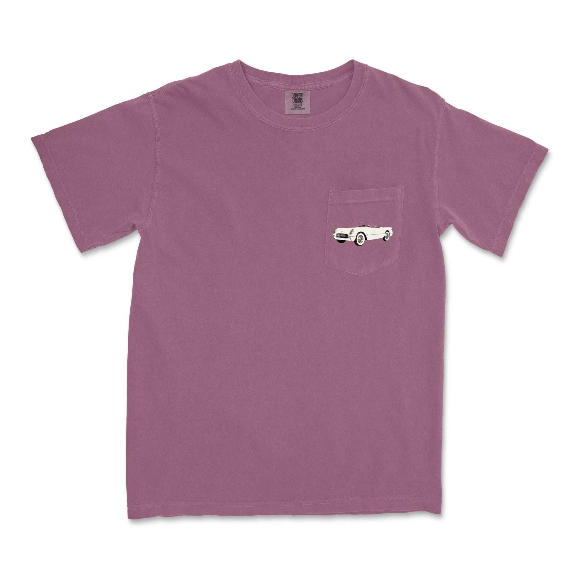 1953 Corvette **first year of production** Garment-Dyed Pocket T-shirt - Cars, Trucks & Cycles - Harvey Ltd
