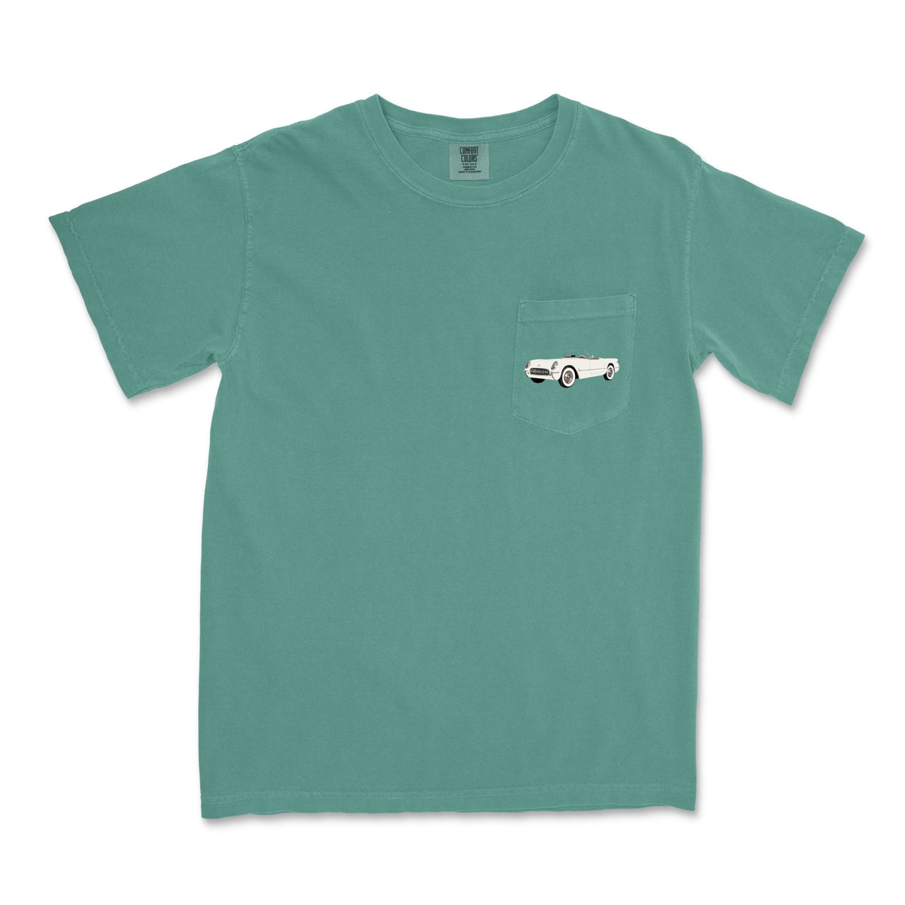 1953 Corvette **first year of production** Garment-Dyed Pocket T-shirt - Cars, Trucks & Cycles - Harvey Ltd