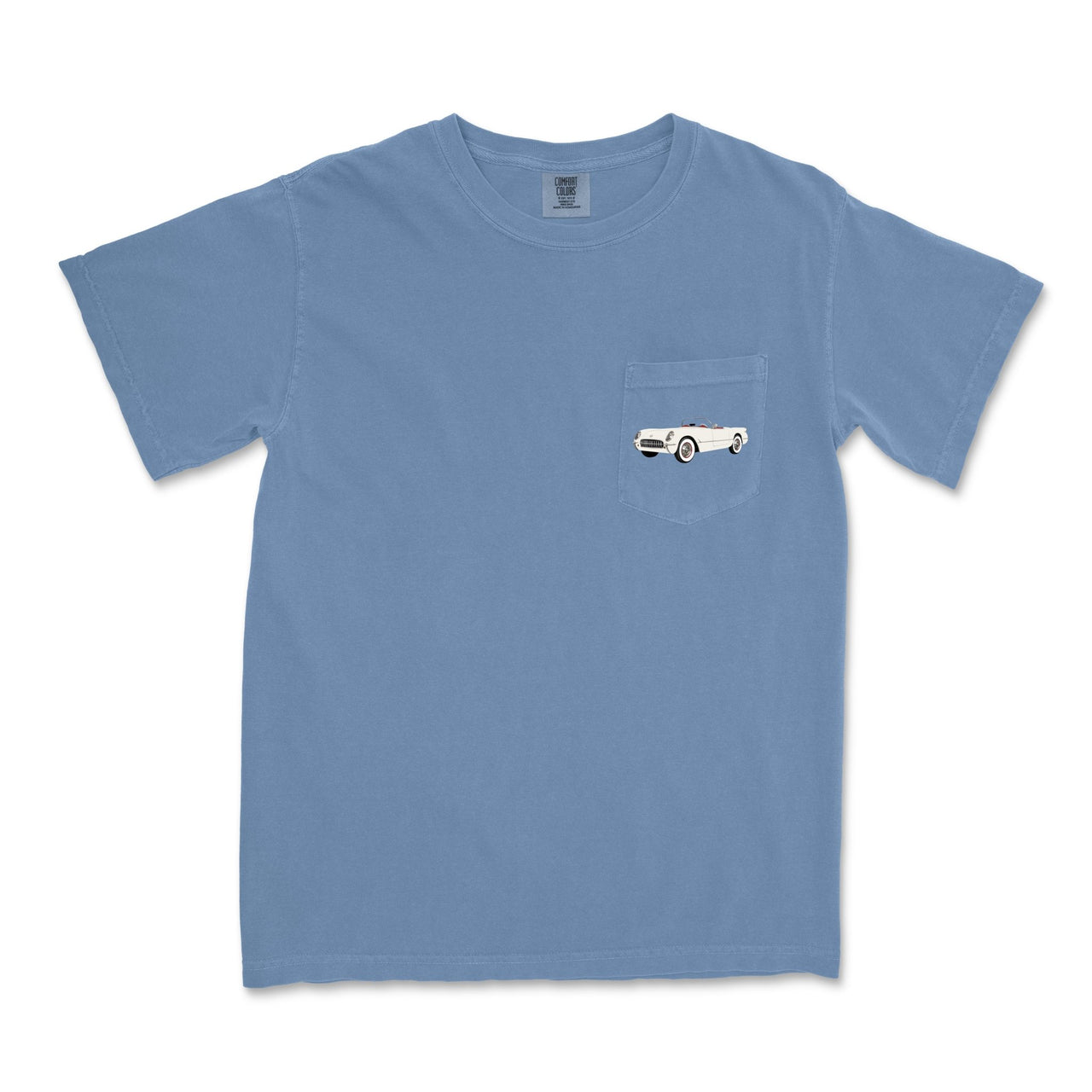 1953 Corvette **first year of production** Garment-Dyed Pocket T-shirt - Cars, Trucks & Cycles - Harvey Ltd
