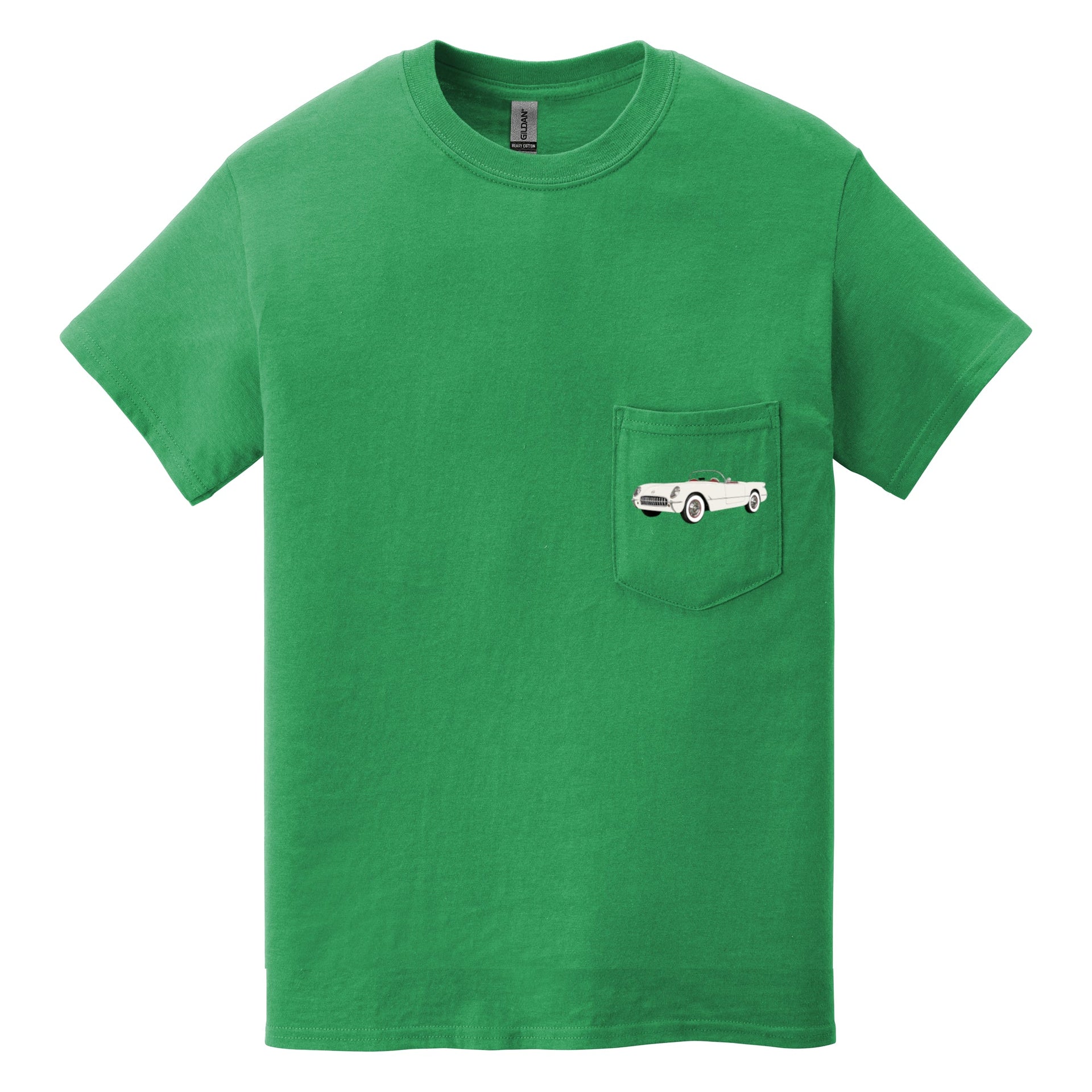 1953 Corvette **first year of production** Pocket T-shirt - Cars, Trucks & Cycles - Harvey Ltd