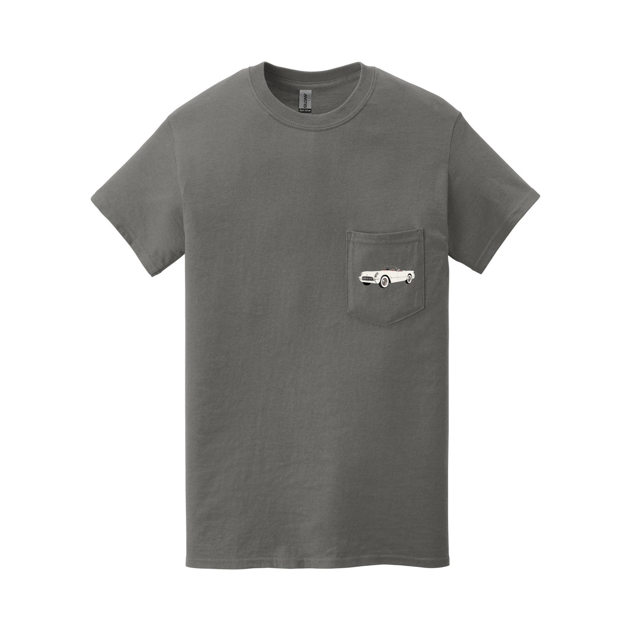 1953 Corvette **first year of production** Pocket T-shirt - Cars, Trucks & Cycles - Harvey Ltd