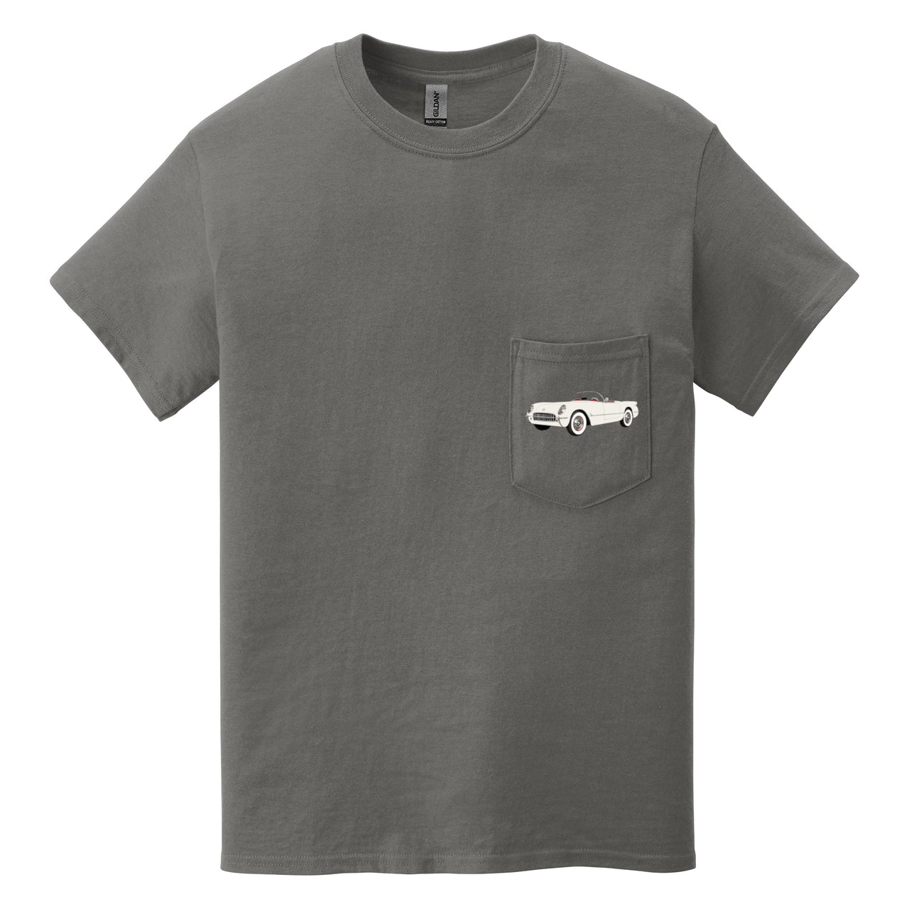 1953 Corvette **first year of production** Pocket T-shirt - Cars, Trucks & Cycles - Harvey Ltd