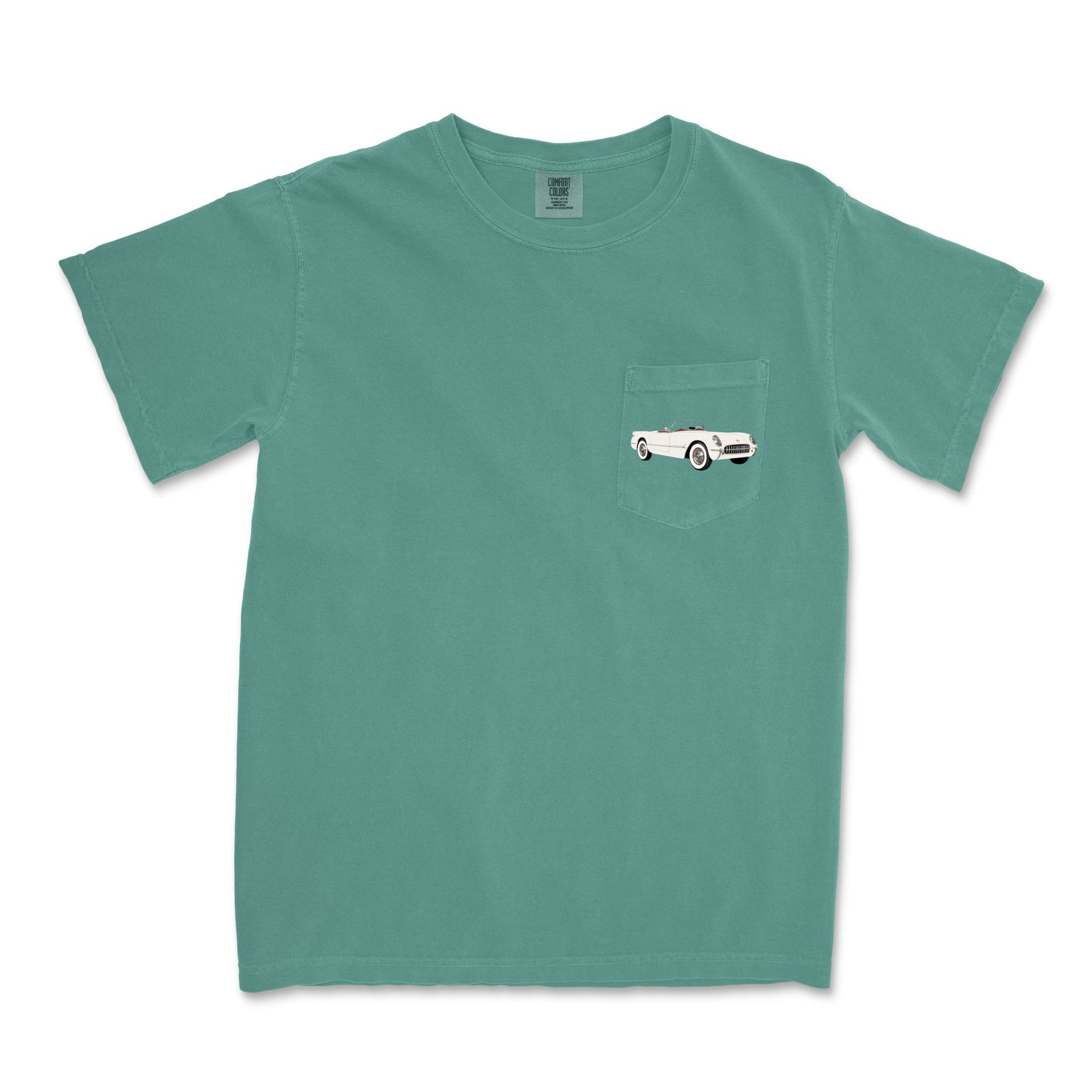 1953 Corvette Garment - Dyed Pocket T-shirt - Cars, Trucks & Cycles - Harvey Ltd