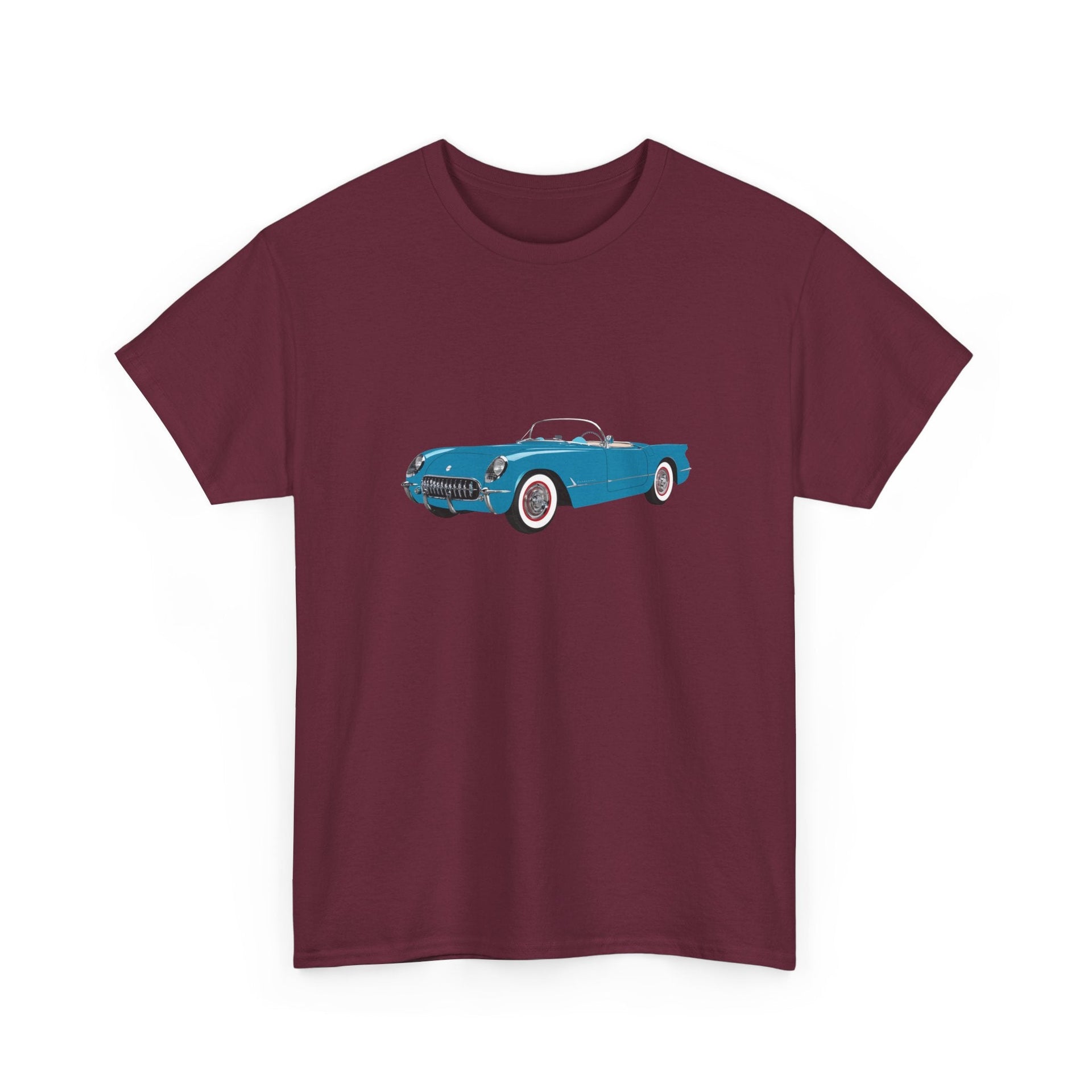 1954 Chevy Corvette Pennant Blue T-shirt - Cars, Trucks & Cycles - Harvey Ltd