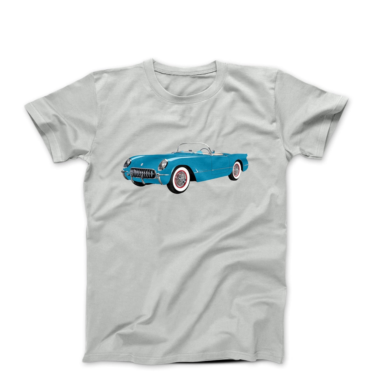 1954 Chevy Corvette Pennant Blue T-shirt - Cars, Trucks & Cycles - Harvey Ltd
