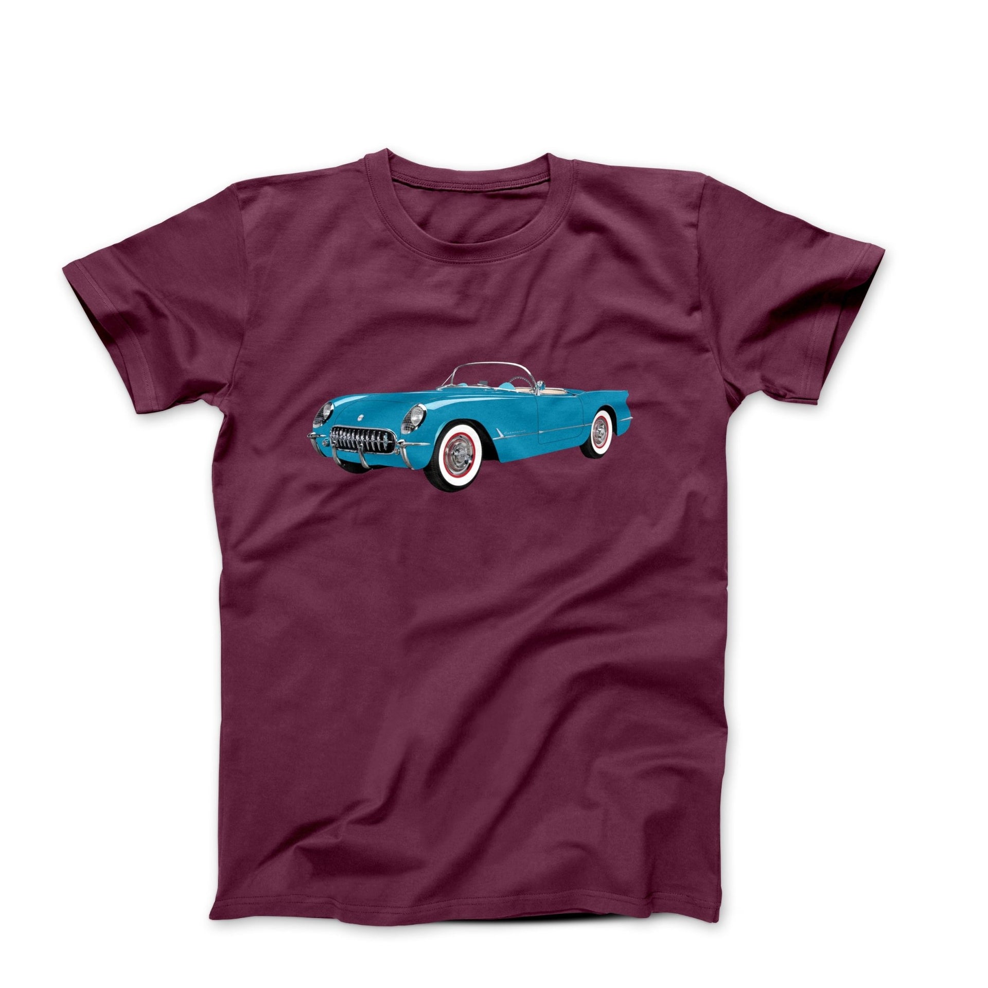 1954 Chevy Corvette Pennant Blue T-shirt - Cars, Trucks & Cycles - Harvey Ltd