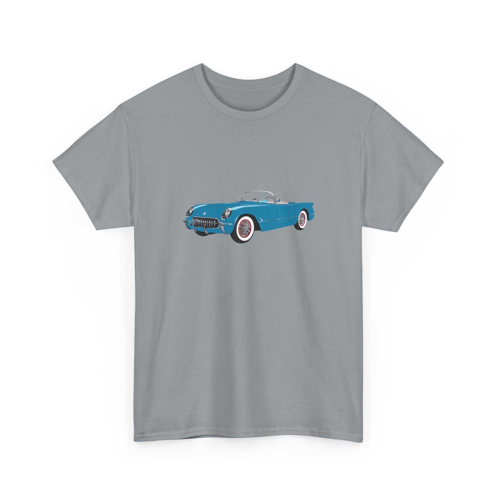 1954 Chevy Corvette Pennant Blue T-shirt - Cars, Trucks & Cycles - Harvey Ltd