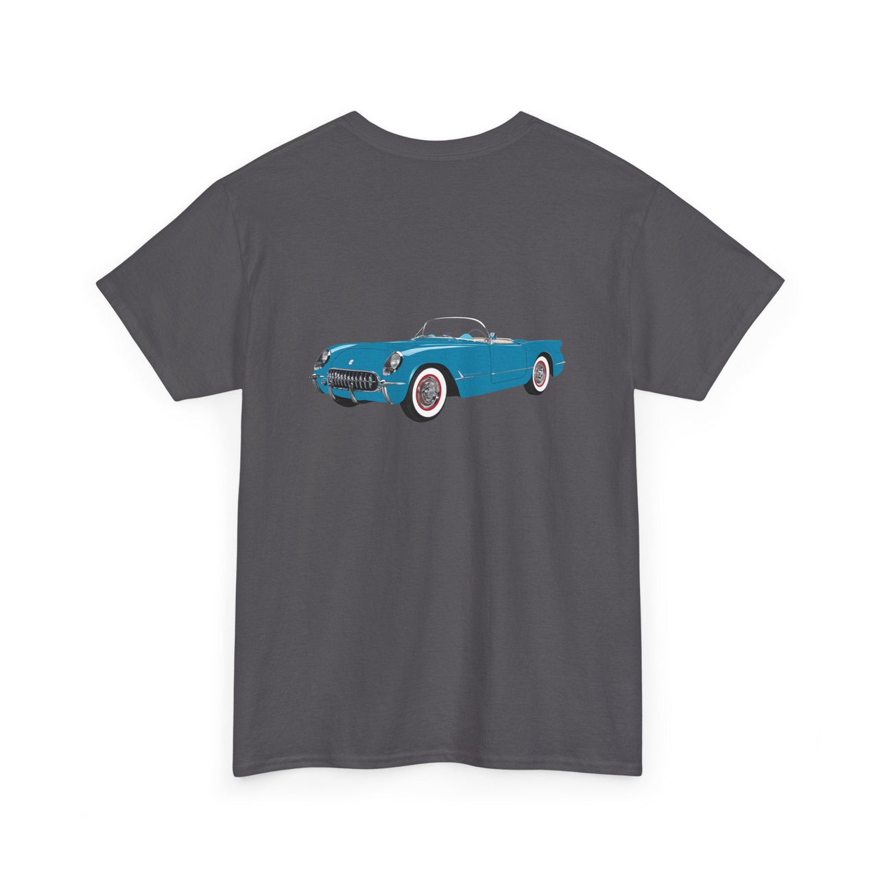 1954 Corvette Pennant Blue Front & Back Printed T-shirt - Cars, Trucks & Cycles - Harvey Ltd
