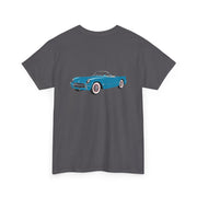 1954 Corvette Pennant Blue Front & Back Printed T-shirt - Cars, Trucks & Cycles - Harvey Ltd