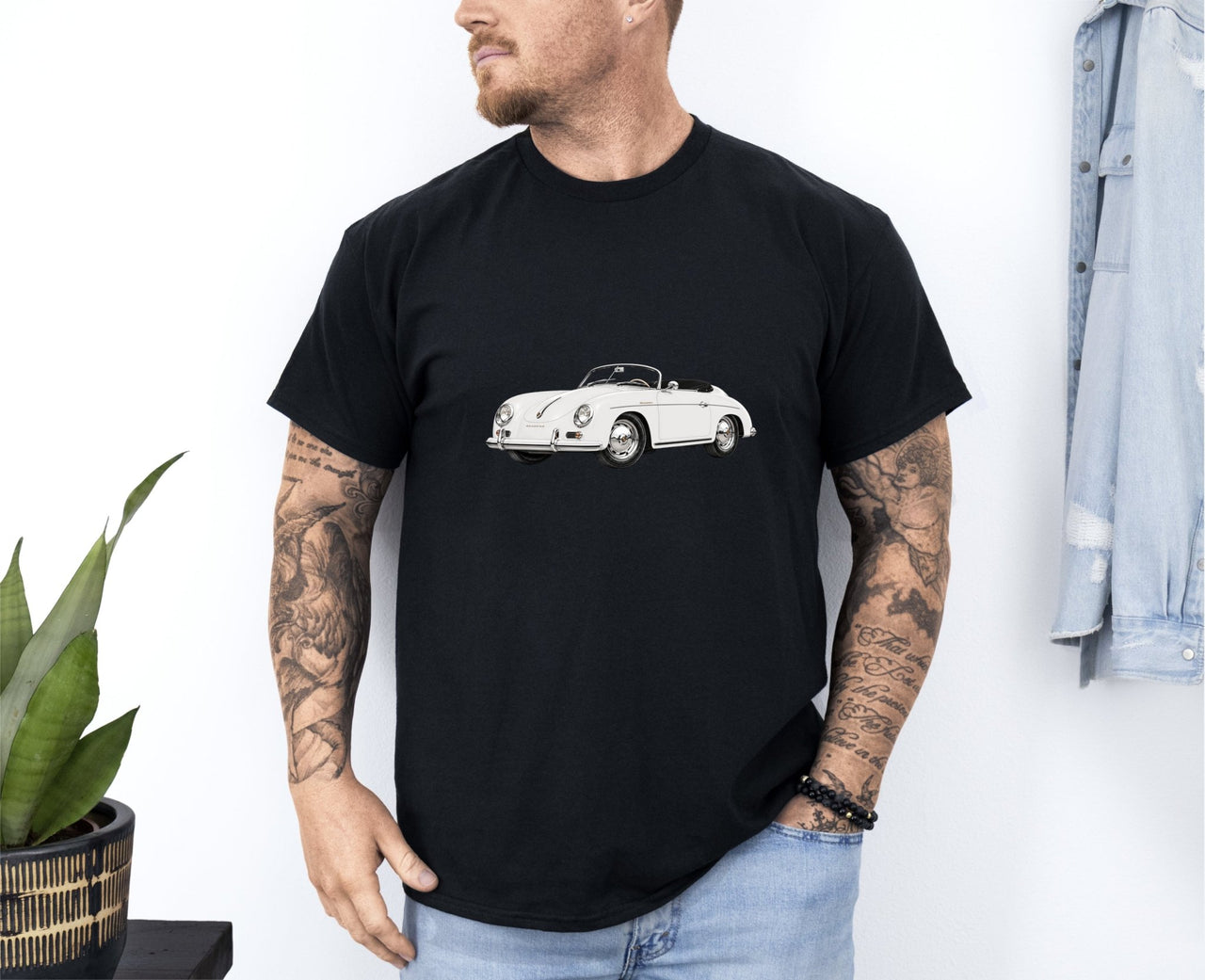 1956 Porsche 356 Speedster (Speedster White) T-shirt - Cars, Trucks & Cycles - Harvey Ltd