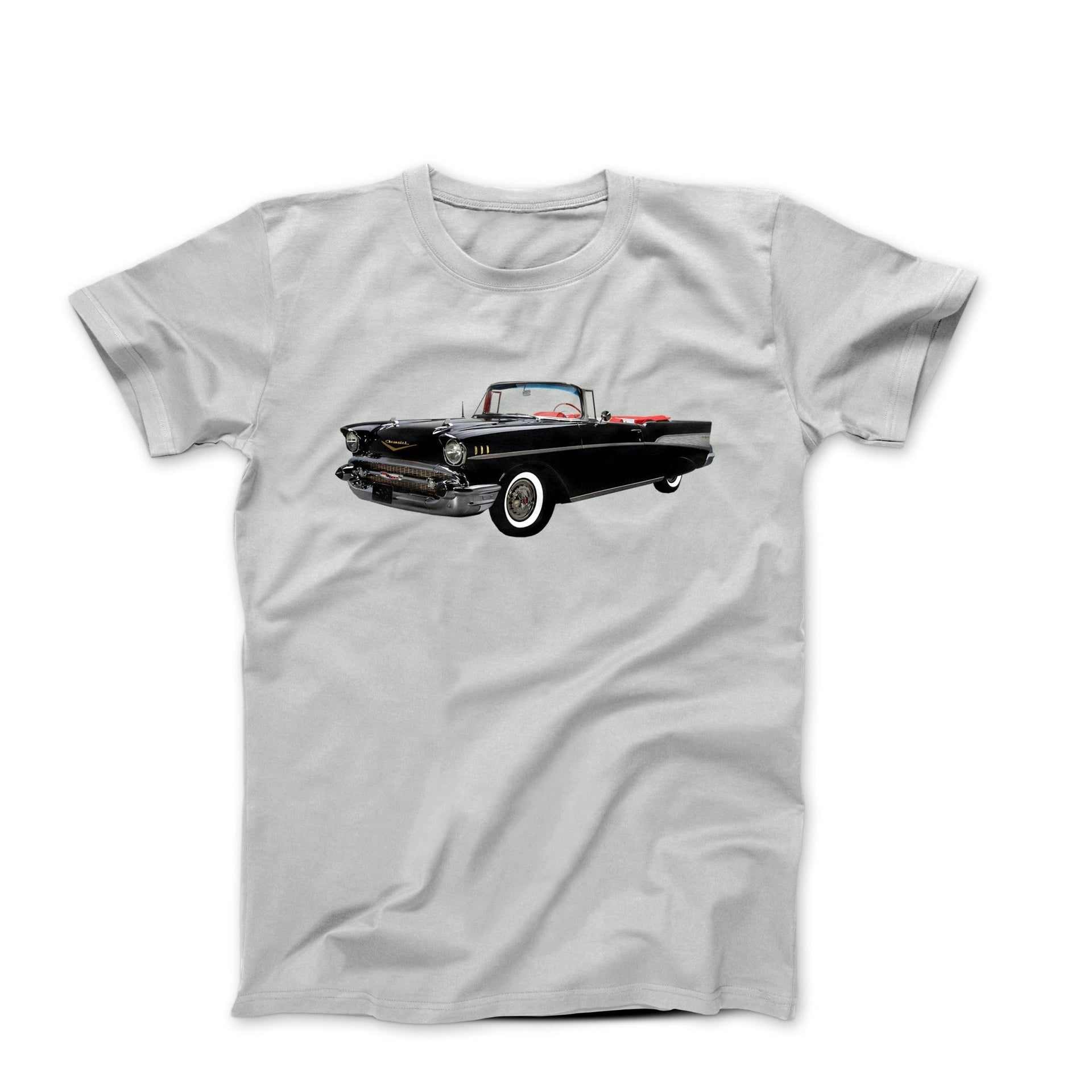 1957 Black Chevy Bel Aire Convertible T-shirt - Cars, Trucks & Cycles - Harvey Ltd