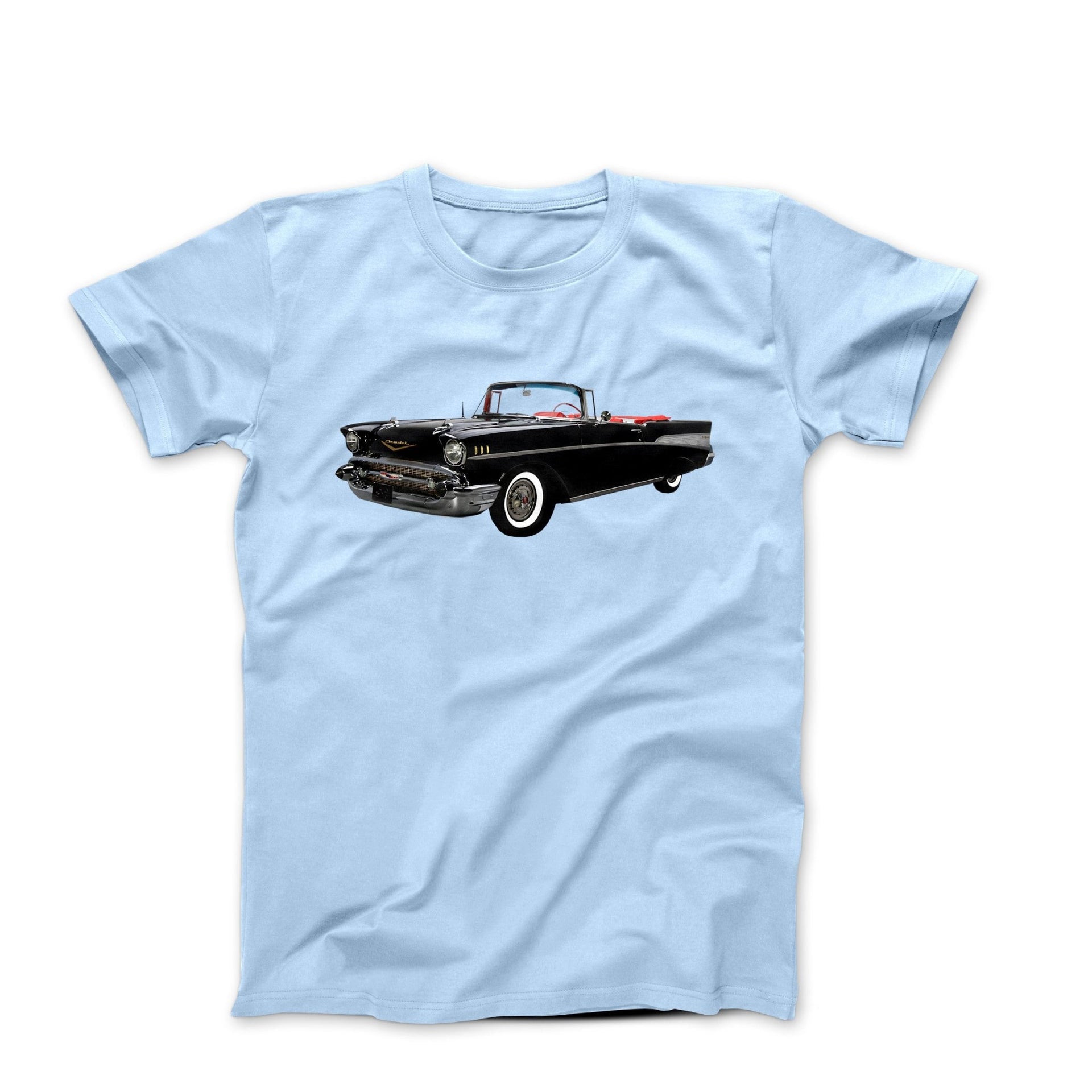 1957 Black Chevy Bel Aire Convertible T-shirt - Cars, Trucks & Cycles - Harvey Ltd