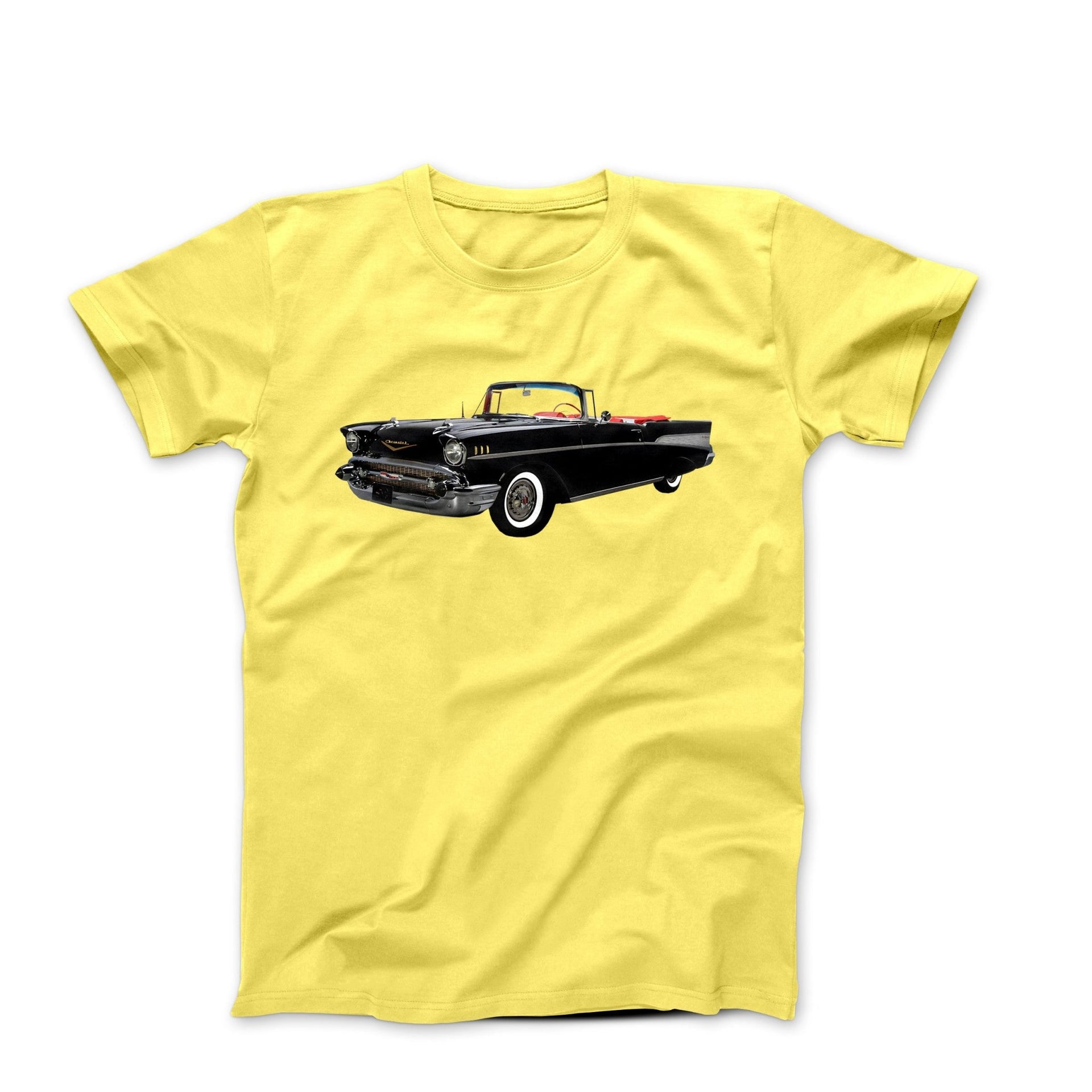 1957 Black Chevy Bel Aire Convertible T-shirt - Cars, Trucks & Cycles - Harvey Ltd