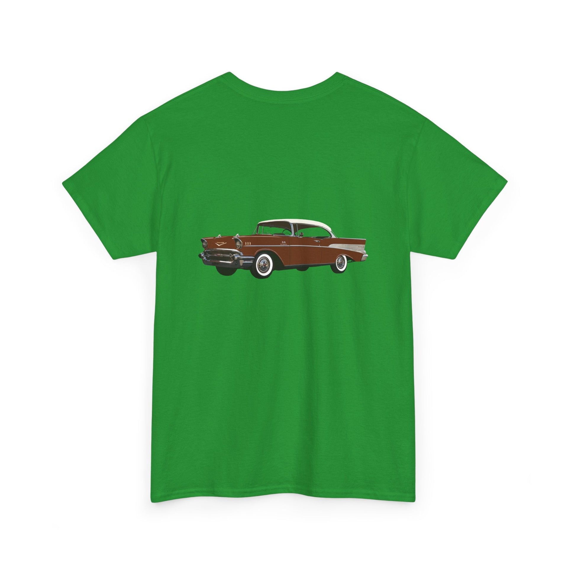 1957 Chevy Bel Air Sierra Gold Front & Back Printed T-shirt - Cars, Trucks & Cycles - Harvey Ltd