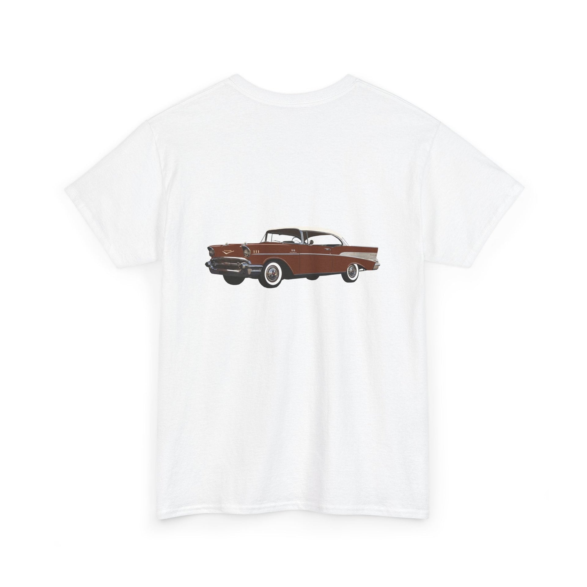 1957 Chevy Bel Air Sierra Gold Front & Back Printed T-shirt - Cars, Trucks & Cycles - Harvey Ltd
