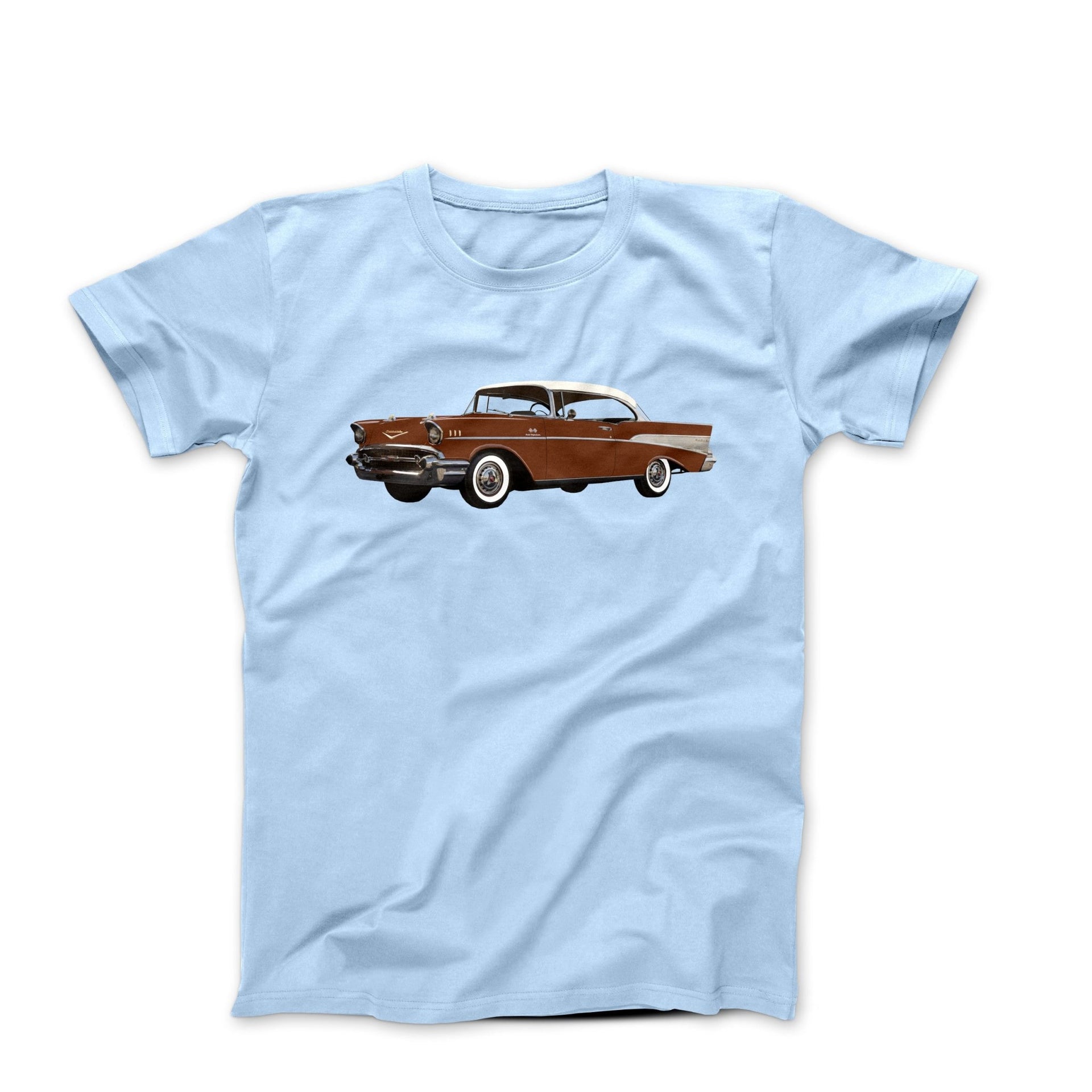 1957 Chevy Bel Air Sierra Gold Hardtop T-shirt - Cars, Trucks & Cycles - Harvey Ltd