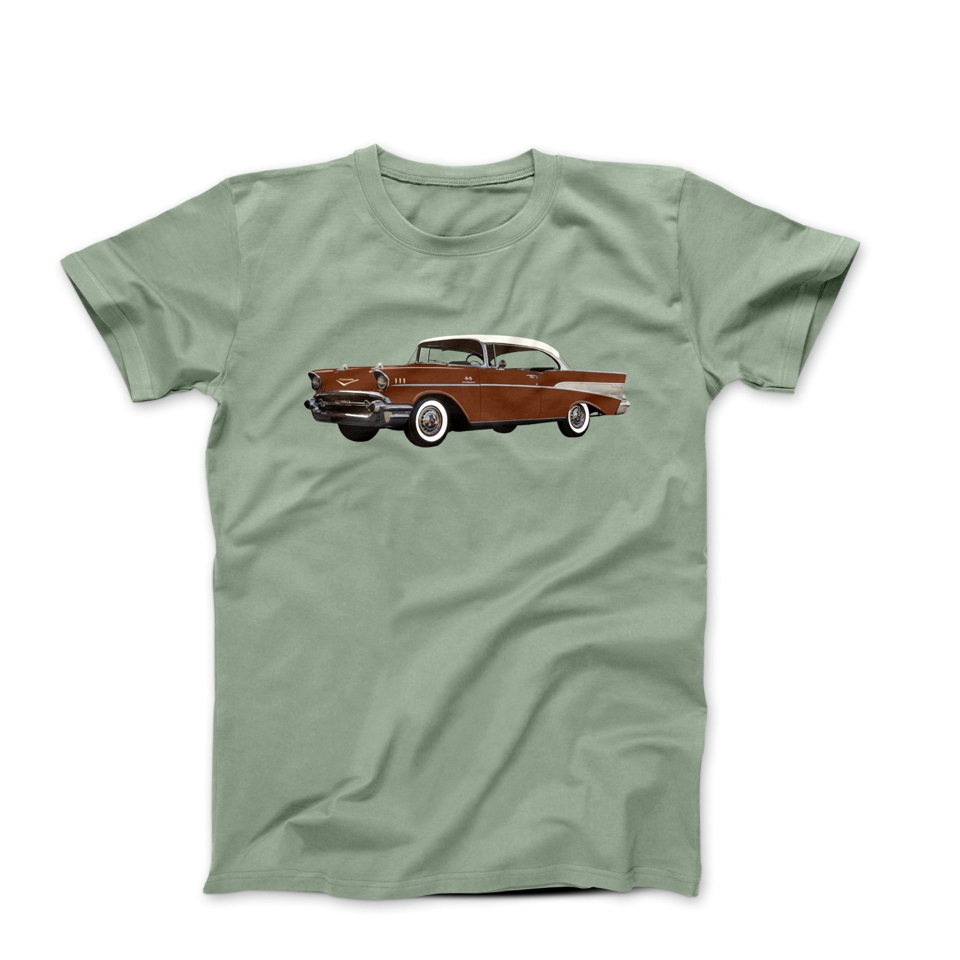 1957 Chevy Bel Air Sierra Gold Hardtop T-shirt - Cars, Trucks & Cycles - Harvey Ltd