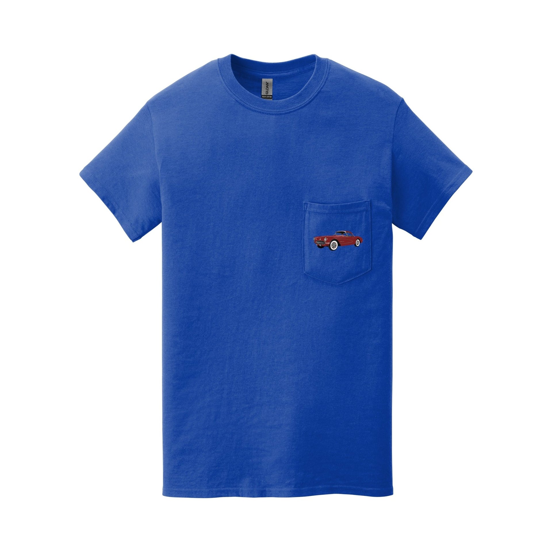 1957 Chevy Corvette Pocket T-Shirt - Cars, Trucks & Cycles - Harvey Ltd