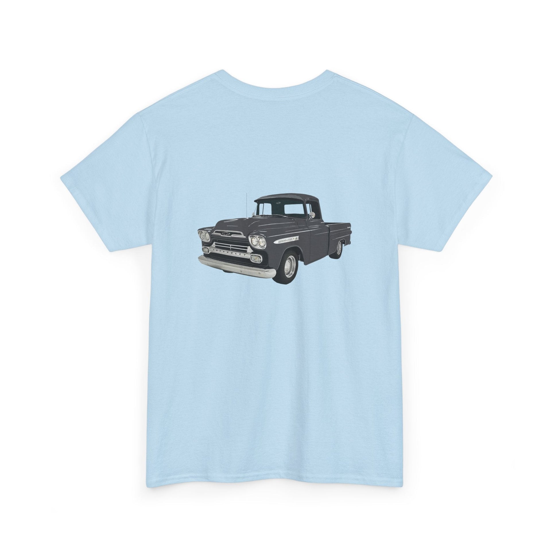 1959 Chevy Apache 3100 Pickup Front & Back Printed T-shirt - Cars, Trucks & Cycles - Harvey Ltd