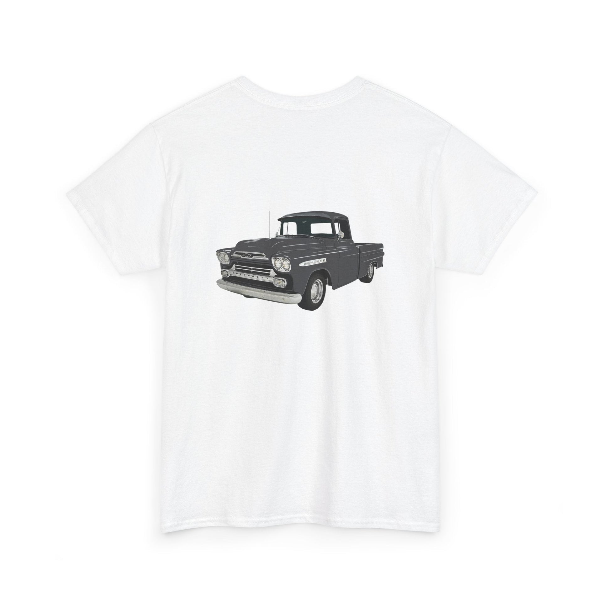 1959 Chevy Apache 3100 Pickup Front & Back Printed T-shirt - Cars, Trucks & Cycles - Harvey Ltd