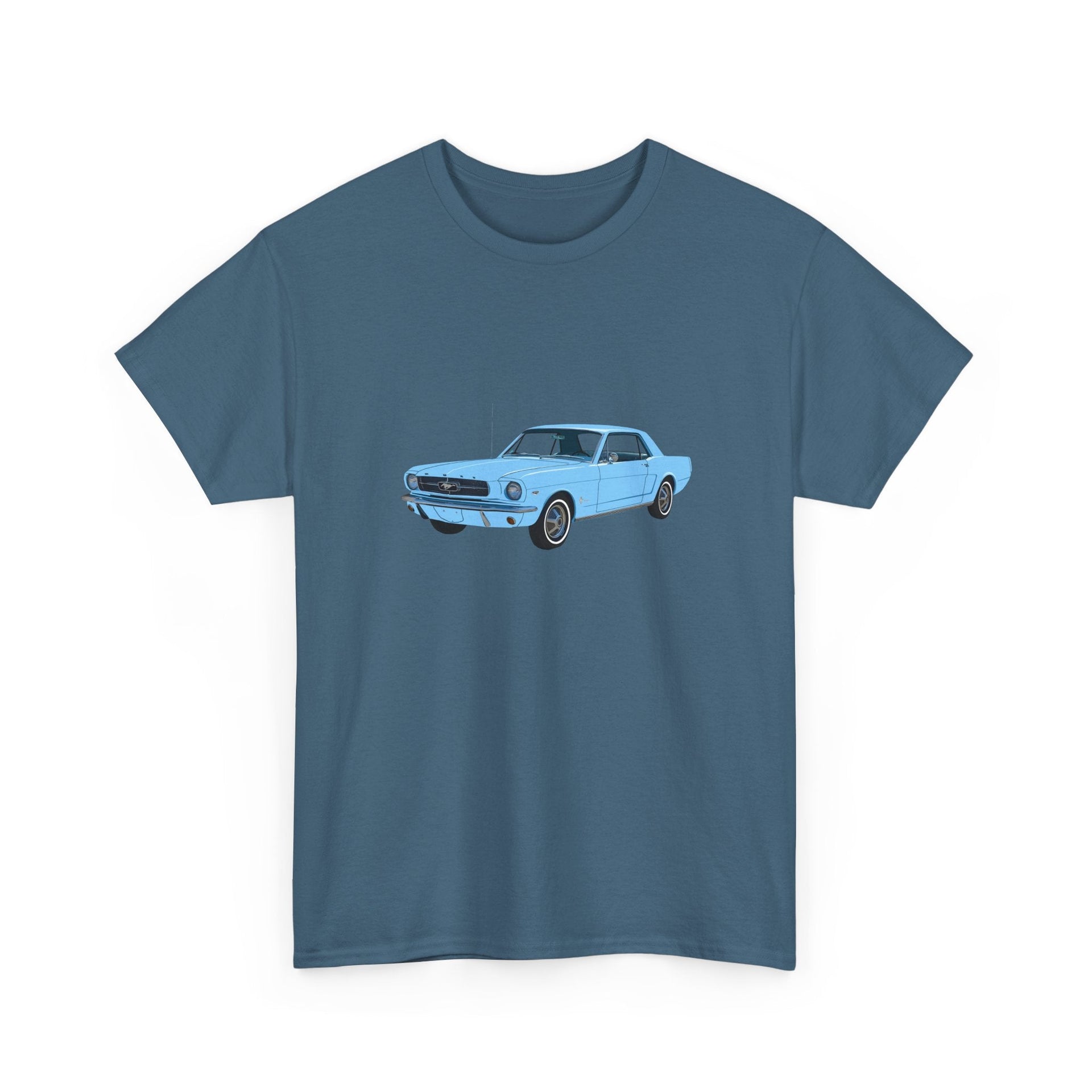 1964 Mustang Skylight Blue T-shirt - Cars, Trucks & Cycles - Harvey Ltd