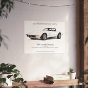 1969 Chevy Corvette Stingray Can-Am White Art Print Matte Poster | 24" x 18" - Cars, Trucks & Cycles - Harvey Ltd