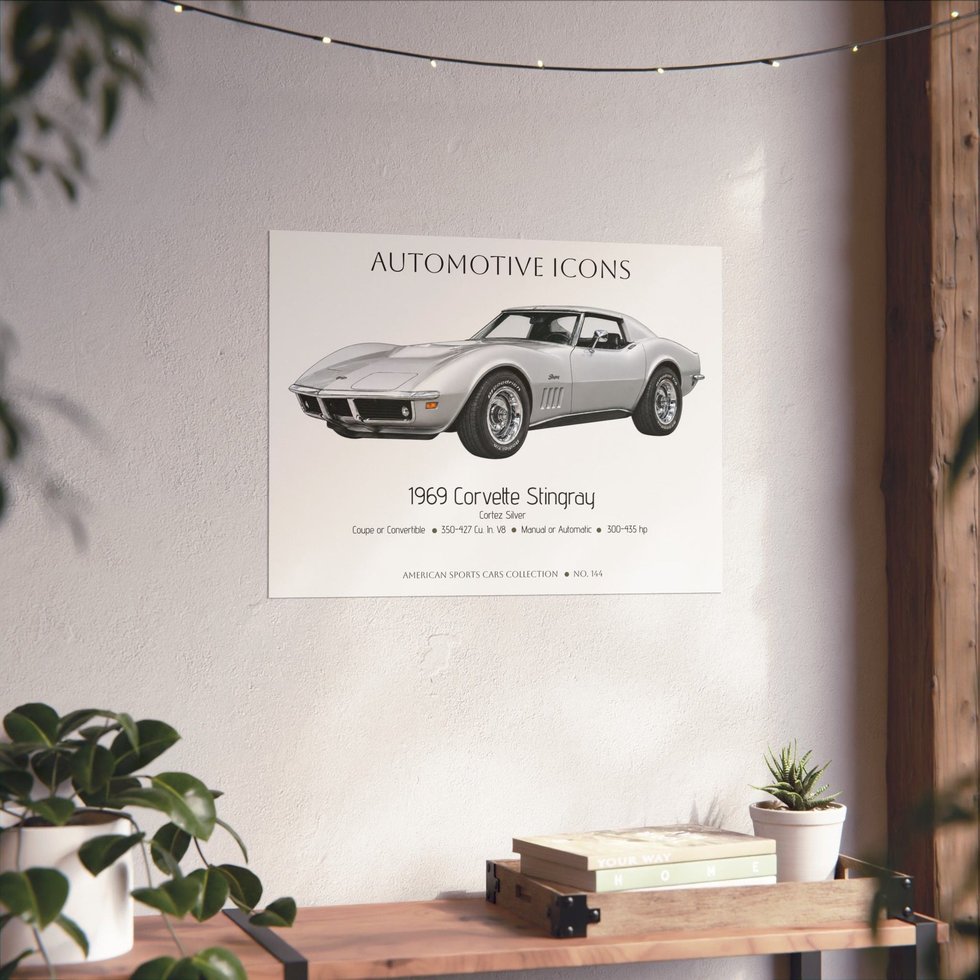 1969 Chevy Corvette Stingray Cortez Silver Art Print Matte Poster | 24" x 18" - Cars, Trucks & Cycles - Harvey Ltd
