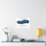 1969 Chevy Corvette Stingray Lemans Blue Art Print Matte Poster | 24" x 18" horizontal - Cars, Trucks & Cycles - Harvey Ltd