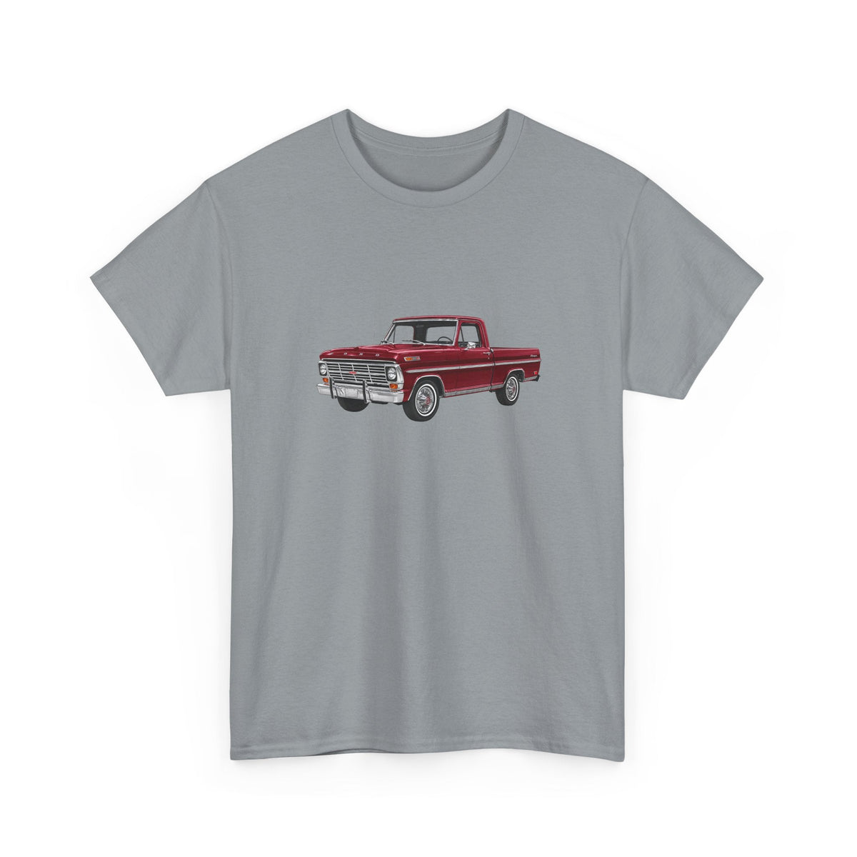 1969 Ford F-100 Royal Maroon Pickup T-shirt - Cars, Trucks & Cycles - Harvey Ltd