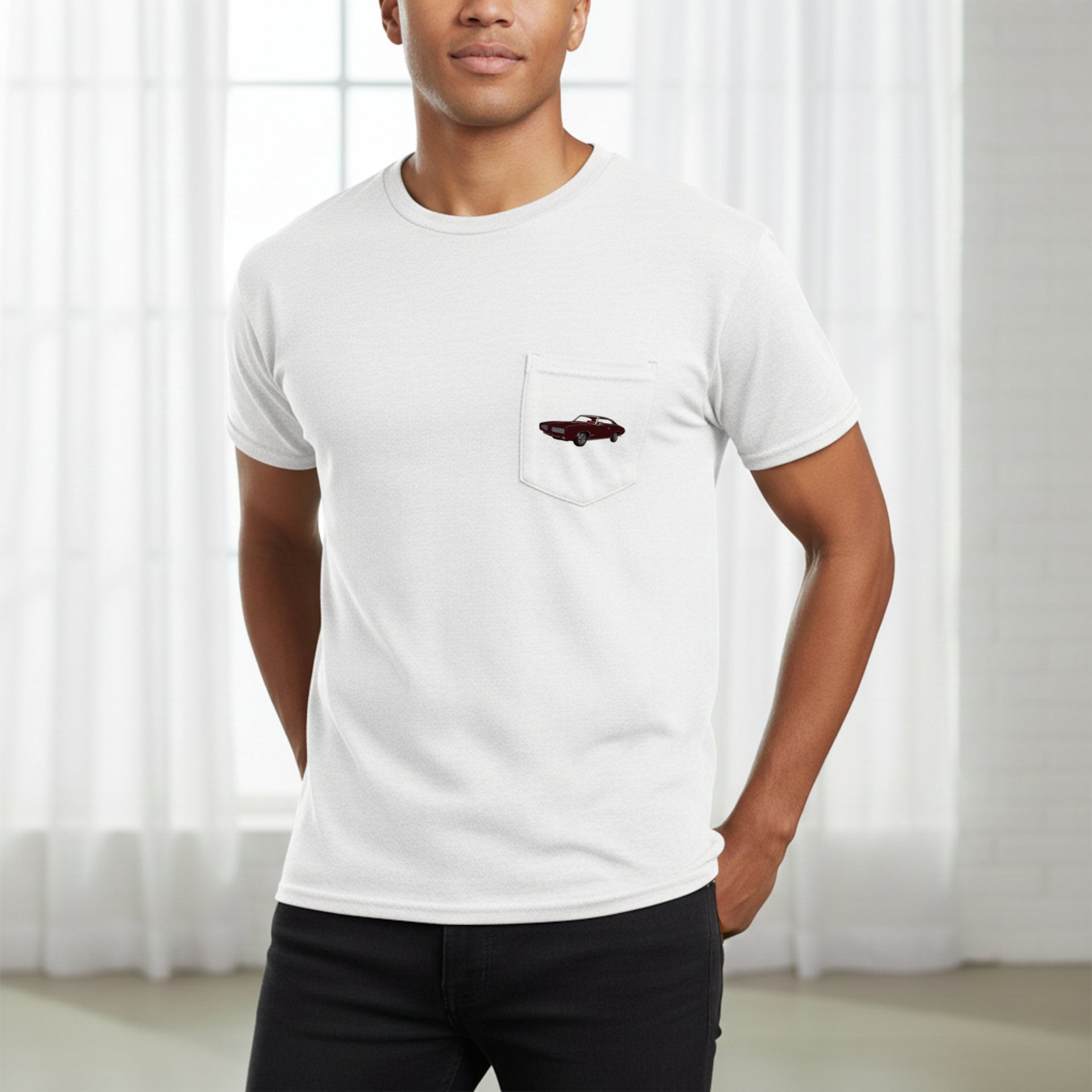 1969 GTO Muscle Car Pocket T-shirt - Cars, Trucks & Cycles - Harvey Ltd
